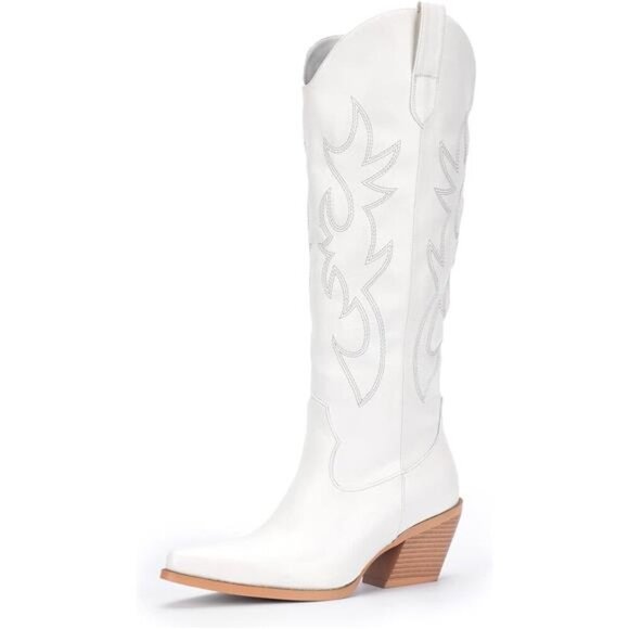Shoes - NEW  Western Cowboy Boots for Women - Knee High Wide Calf Cowgirl Boots
